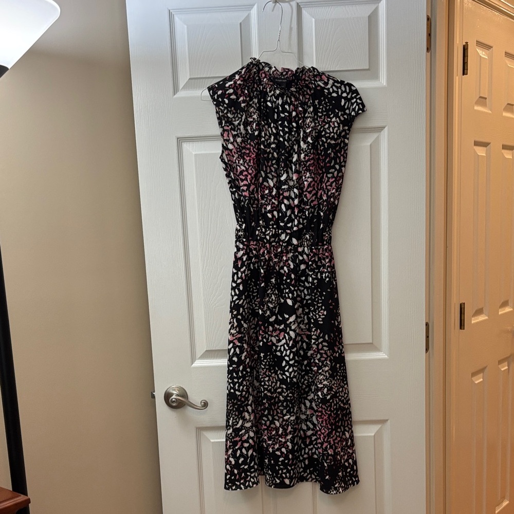Banana Republic Black and Pink Midi Dress